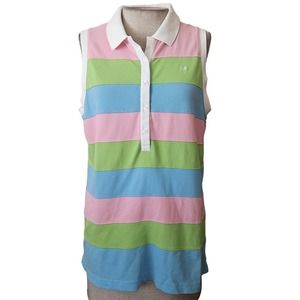 Lilly Pulitzer Pink, Green, and Blue Striped Sleeveless Top
